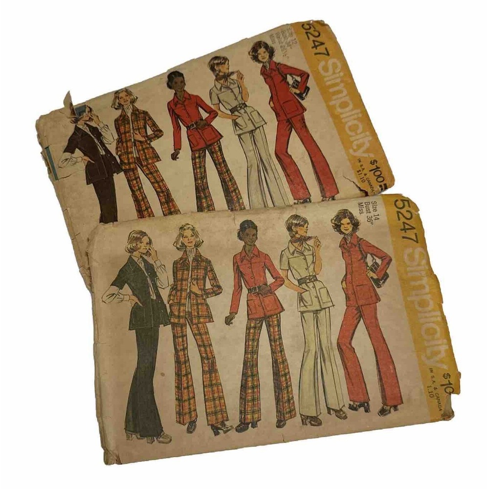 Simplicity 5247 Vintage Sewing Pattern Misses & Half Sizes Shirt-Jacket‎ & Pants